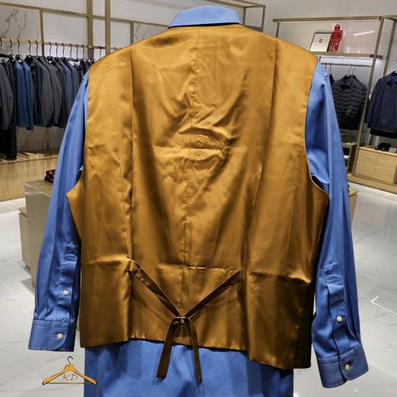 Hisdern Vest - XXL, Wool/Poly, Brown Herringbone Tweed - NWOT - Picture 3 of 6